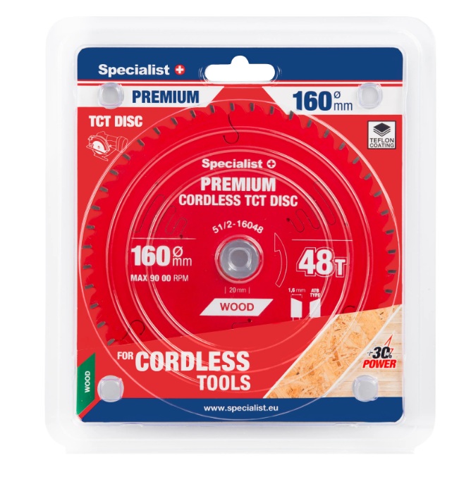 Kappeskive Specialist+ LTW1604820-T; 160x20x1,0 mm; Z48; 5°