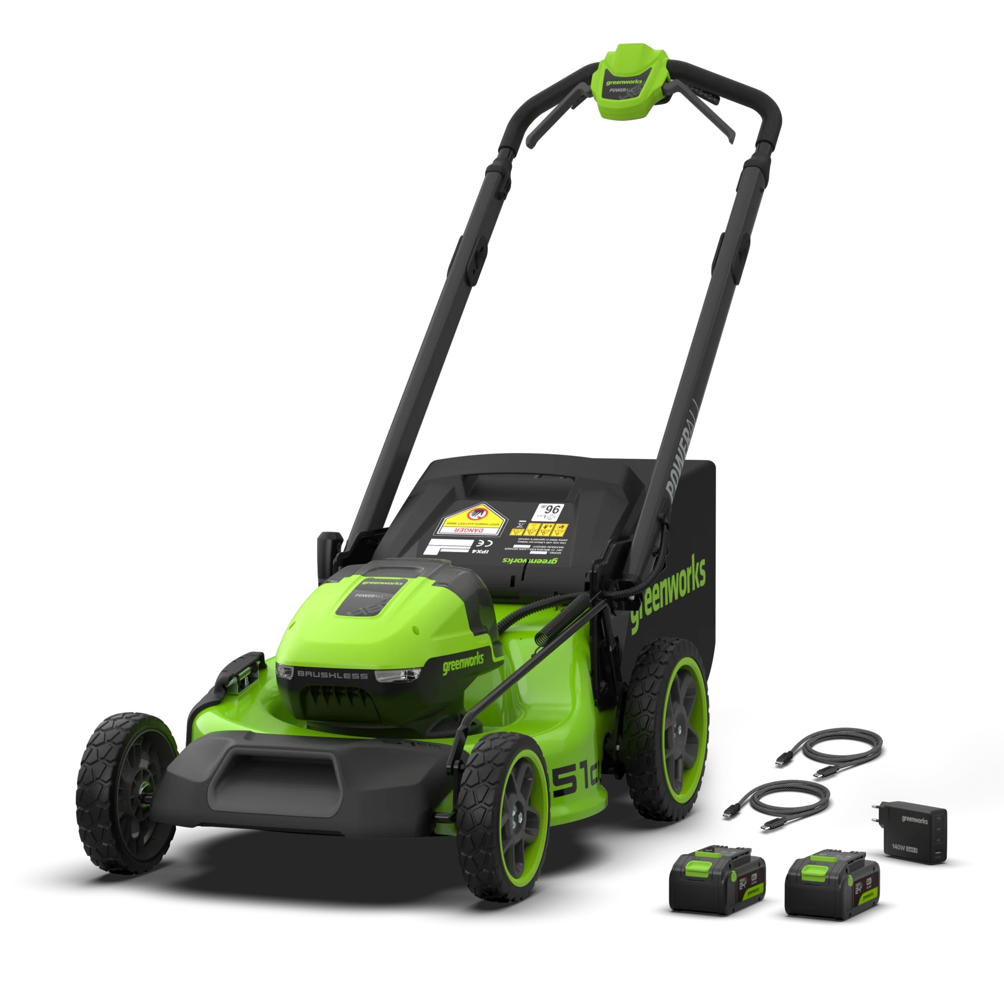 Gressklipper selvgående Greenworks LM5102SA3; 48 V; 51 cm; 2x6,0 Ah batt.