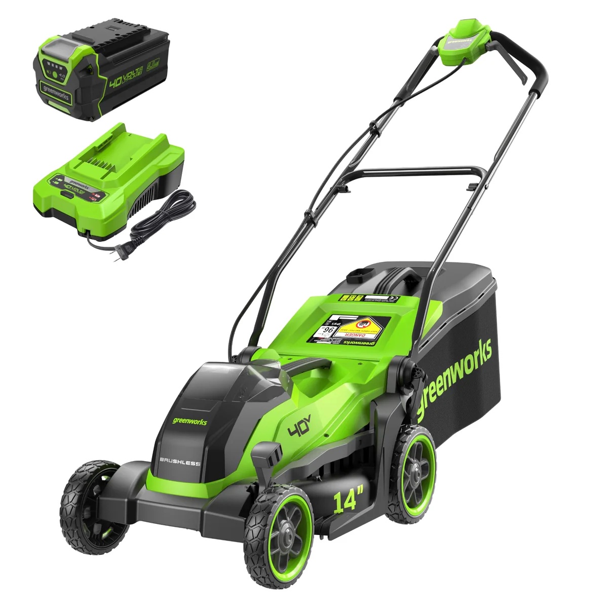 Gressklipper Greenworks MO40L411-01; 40 V; 36 cm; 1x4,0 Ah batt.