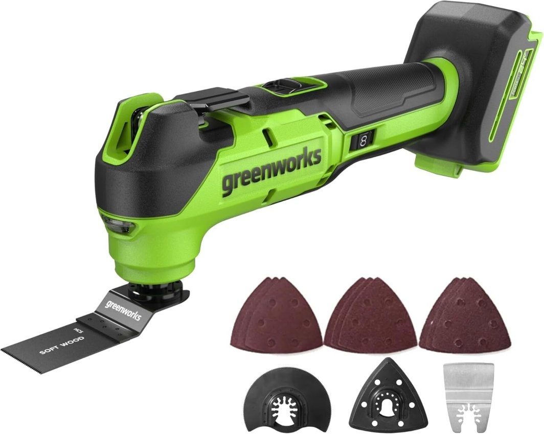 Batteridrevet flerfunksjonsverktøy Greenworks MT332A1; 24 V (uten batteri og lader)