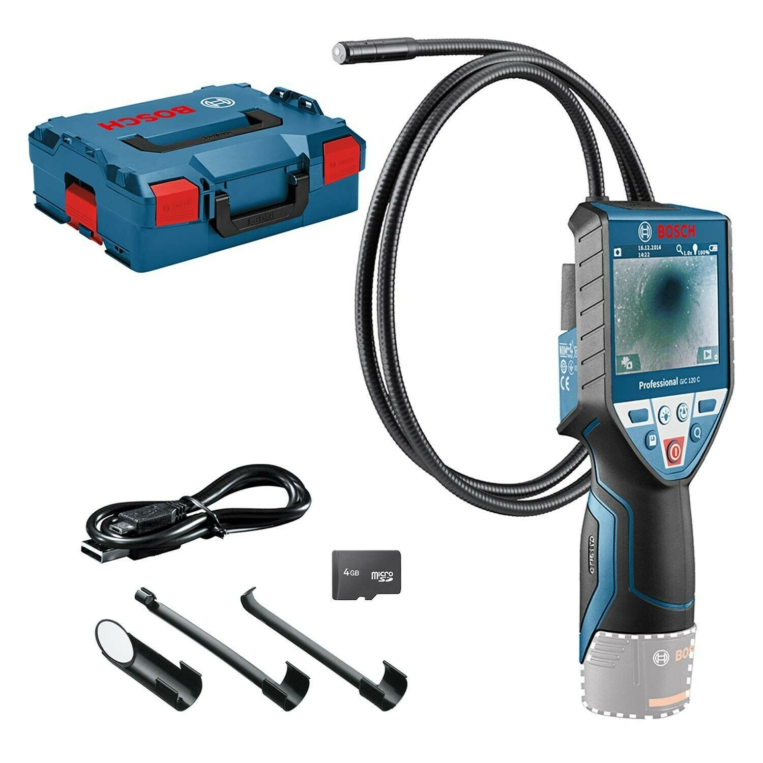 Ledningsløs inspeksjonskamera Bosch GIC 120 C; 12 V (uten batteri og lader)