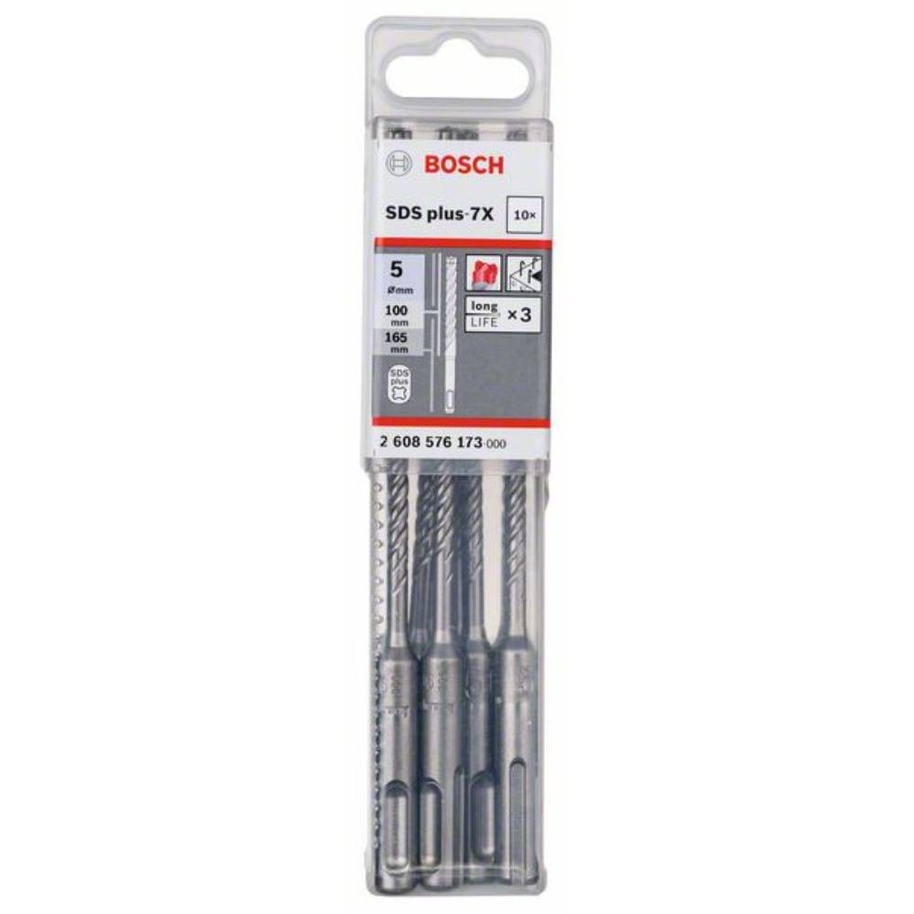 Bor for betong Bosch SDS-plus 7X; 5x100x165 mm; 10 stk