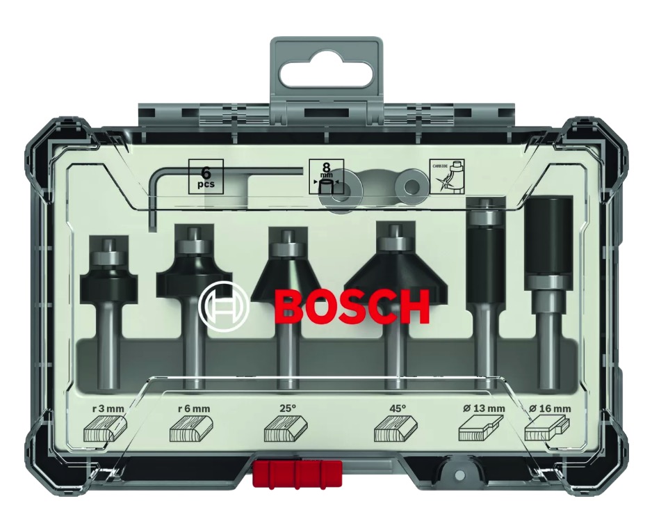 Freseborsett Bosch 2607017470; 1/4''; 6 stk