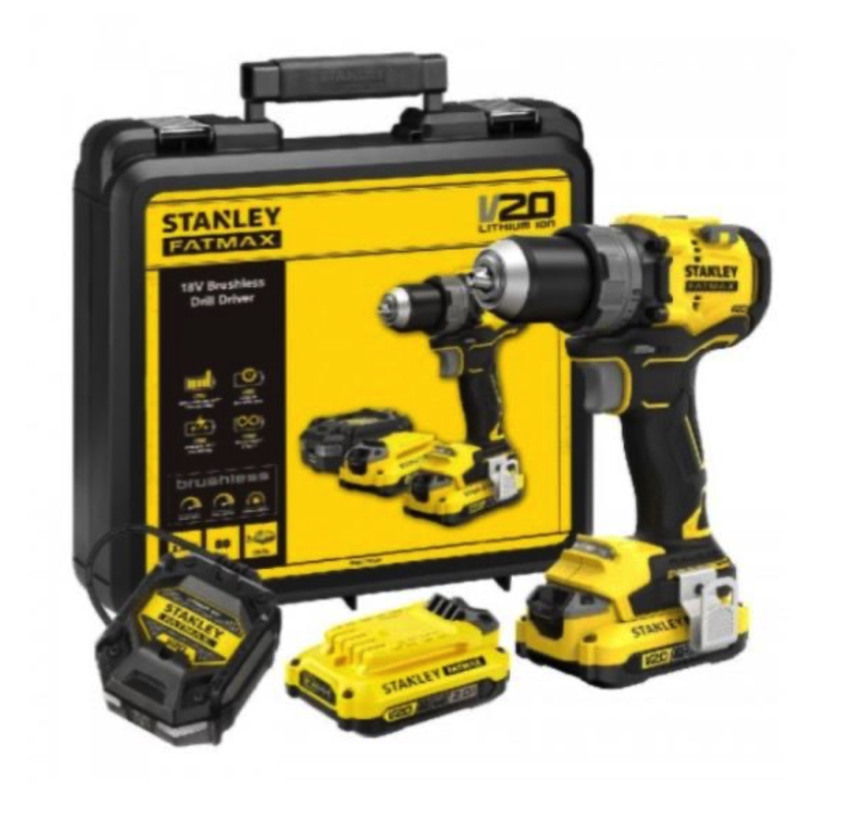 Slagskrutrekker / bor Stanley SFMCD725D2K-QW; 18 V; 2x2,0 Ah batt.