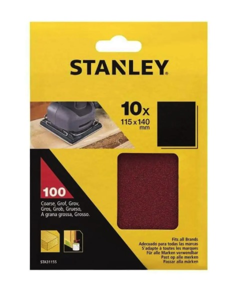 Sandpapir Stanley STA31155-XJ; 115x140 mm; 10 stk