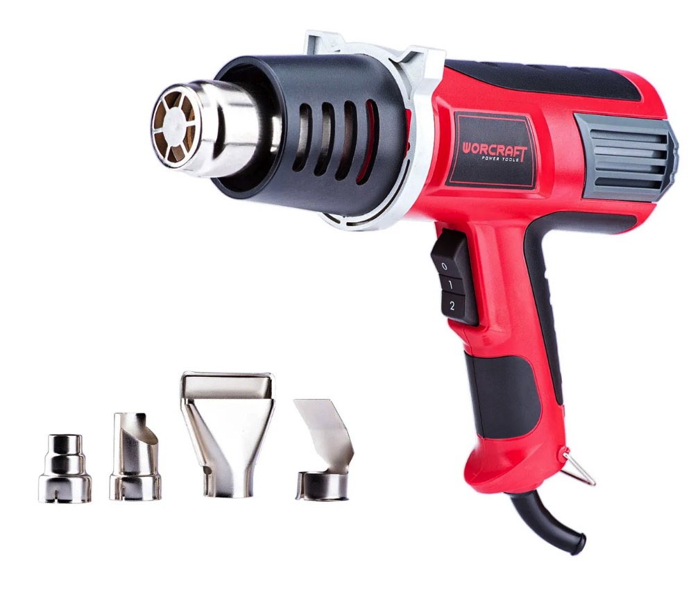 Varmluftspistol Worcraft HG20-600; 2000 W + tilbehør