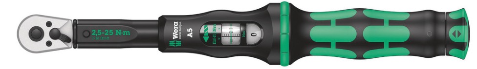 Dreiemomentnøkkel Wera Click-Torque A 5; 1/4''; 2,5-25 Nm