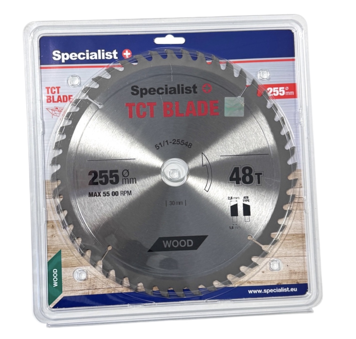 Sagblad for tre Specialist+ Wood; 255x30/25,4 mm; Z48