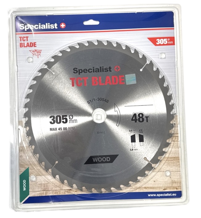 Sagblad for tre Specialist+ Wood; 305x30 mm; Z48