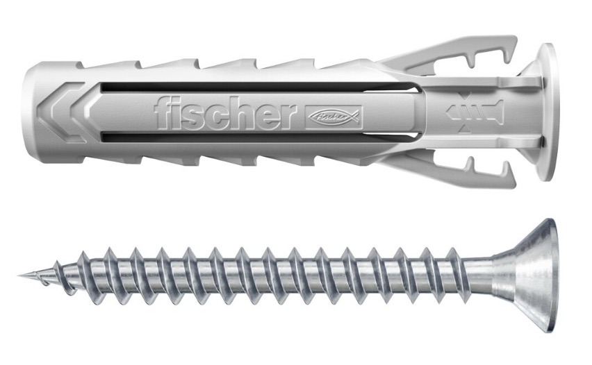 Plugg med skrue Fischer SX Plus S, 6,0x30 mm; 15 stk