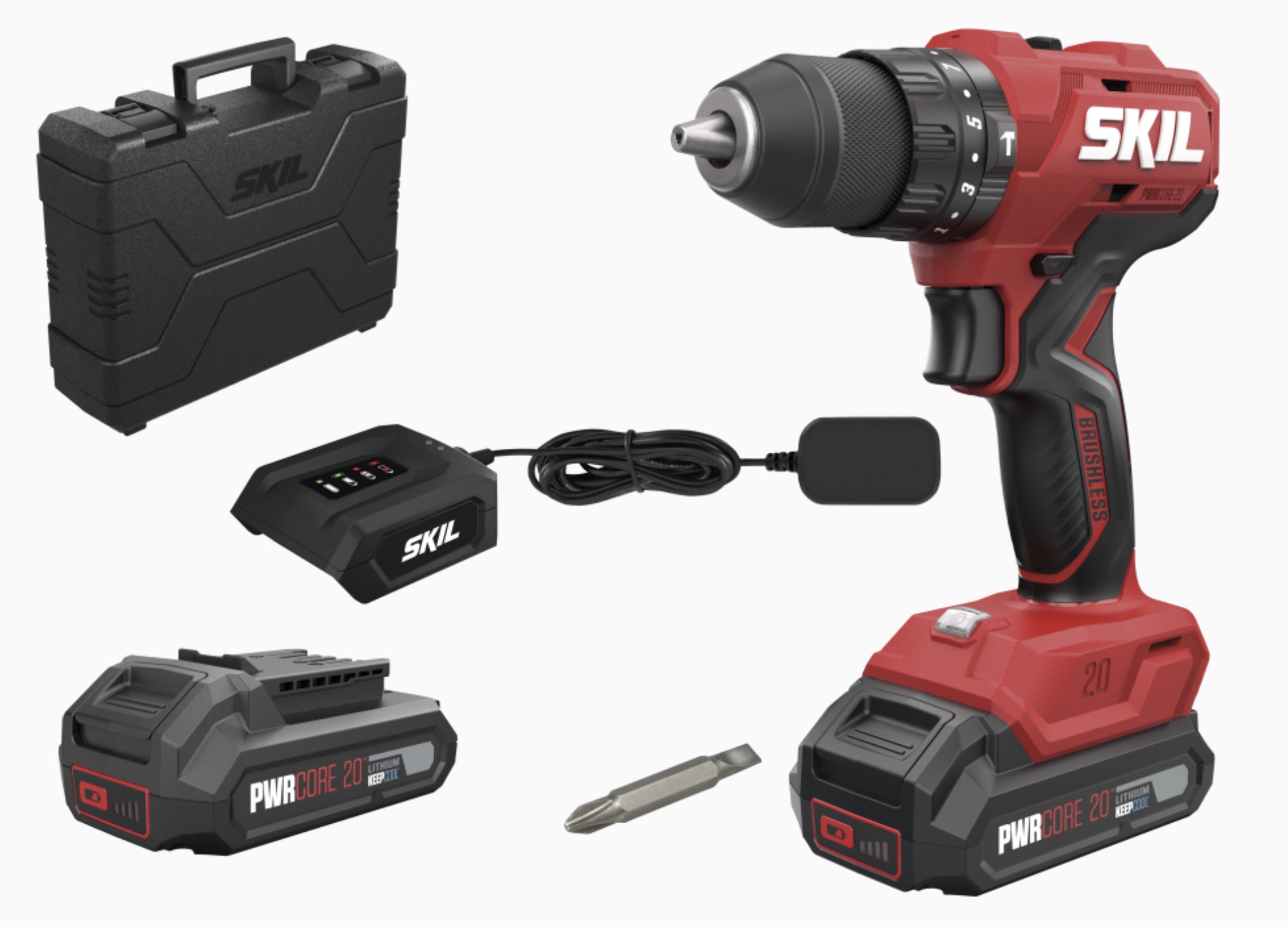 Slagskrutrekker / bor Skil 3021 HB; 20 V; 2x2,0 Ah batt.