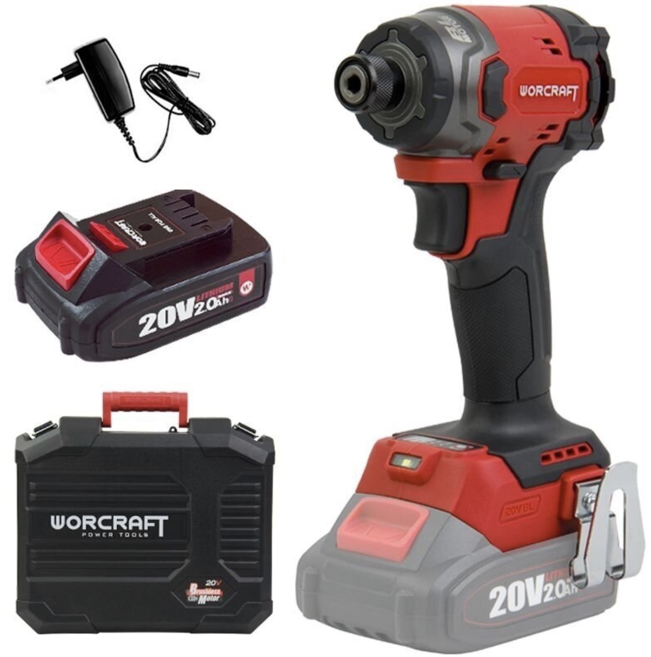 Slagskrutrekker Worcraft CIS?S20LiBM-260; 20 V; 1x2,0 Ah batt.