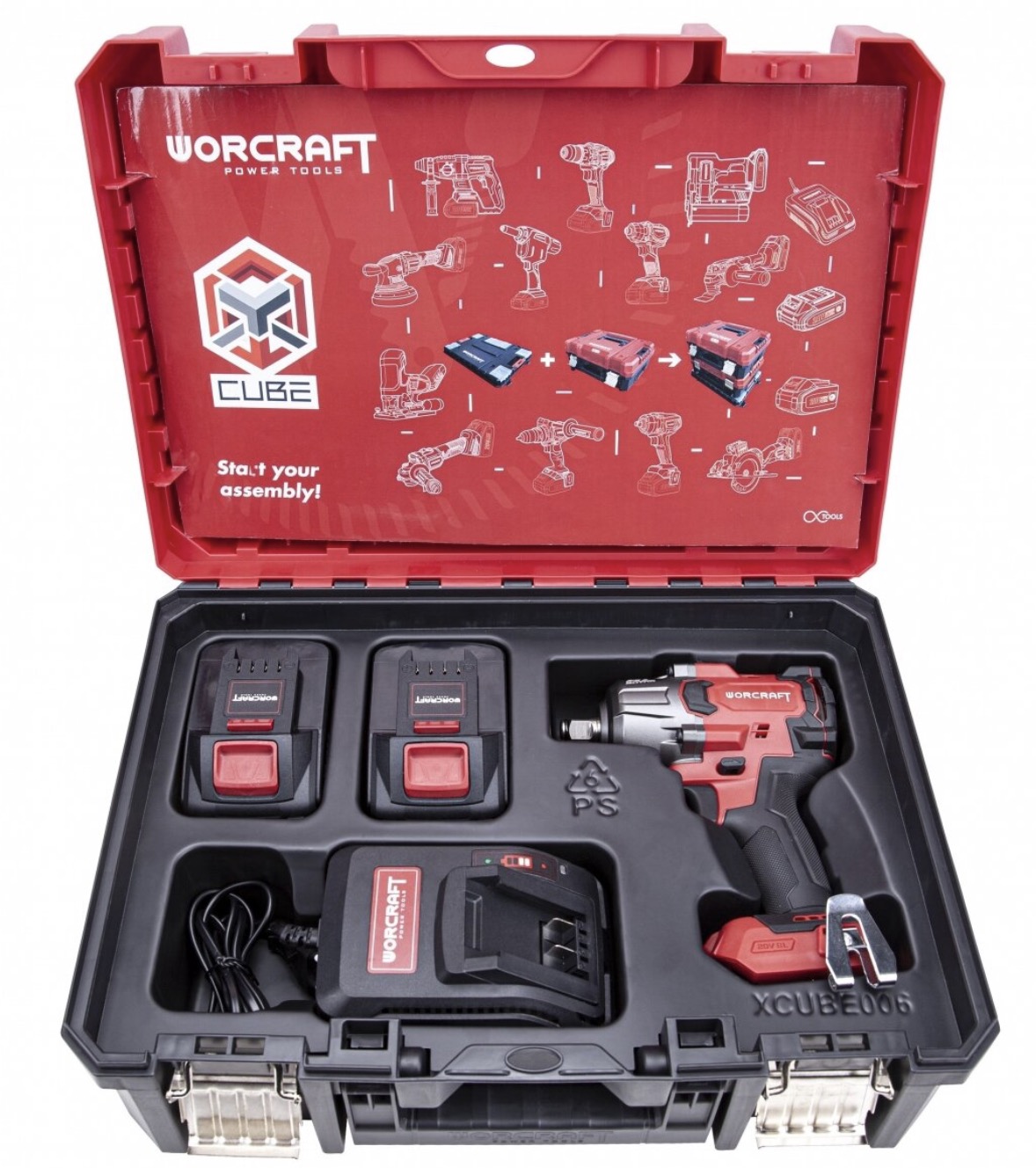 Slagmuttertrekker Worcraft CIWS20LIB850X; 20 V; 2x4,0 Ah batt.