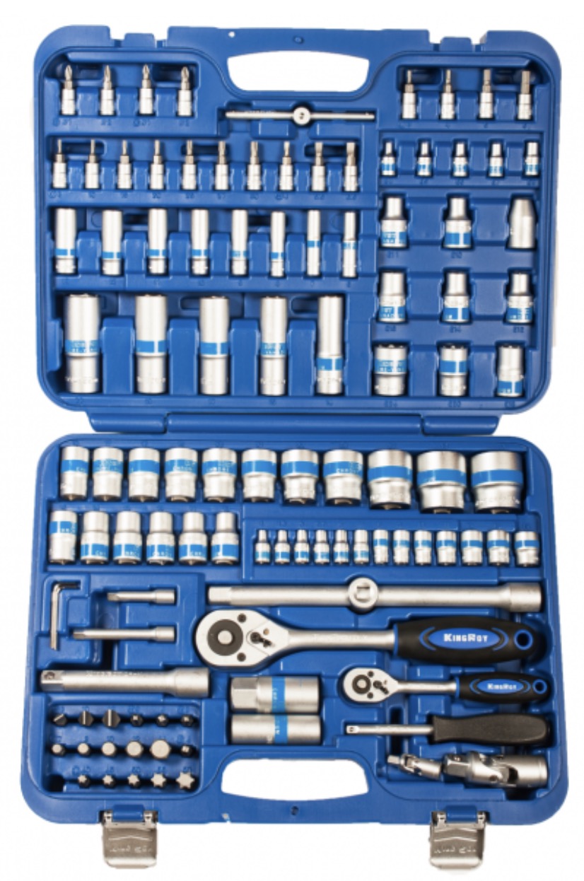 Hylsenøkkelsett KingRoy KR108MDA; 1/4''+1/2''; 108 stk