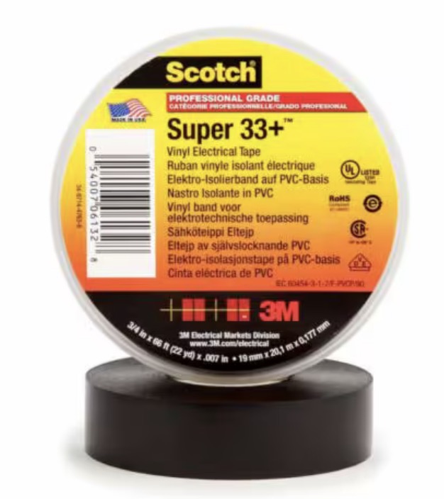 Isoleringstape 3M Super 33+; 19 mm; 20 m; svart