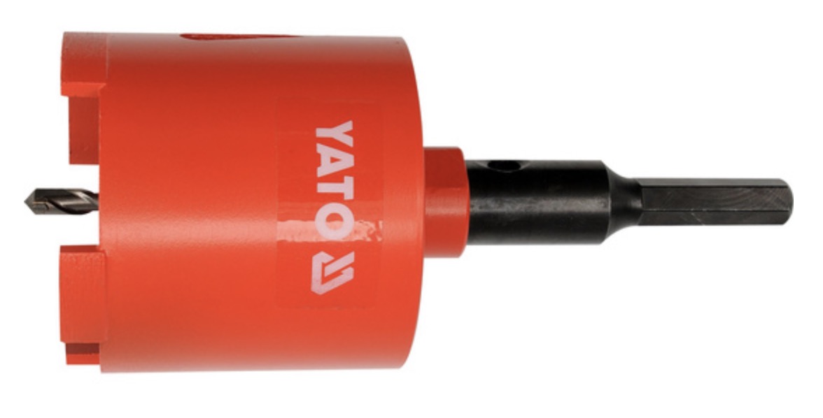 Diamantborekrone med skaft og sentreringsbor Yato YT-6045; 68 mm