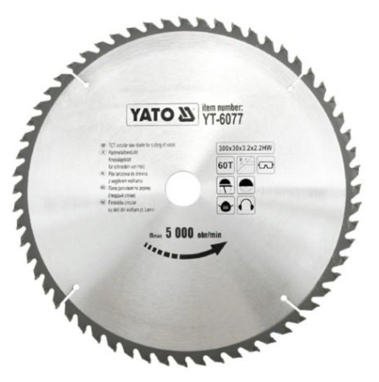 Sagblad for tre Yato YT-6077; 300x30 mm; Z60