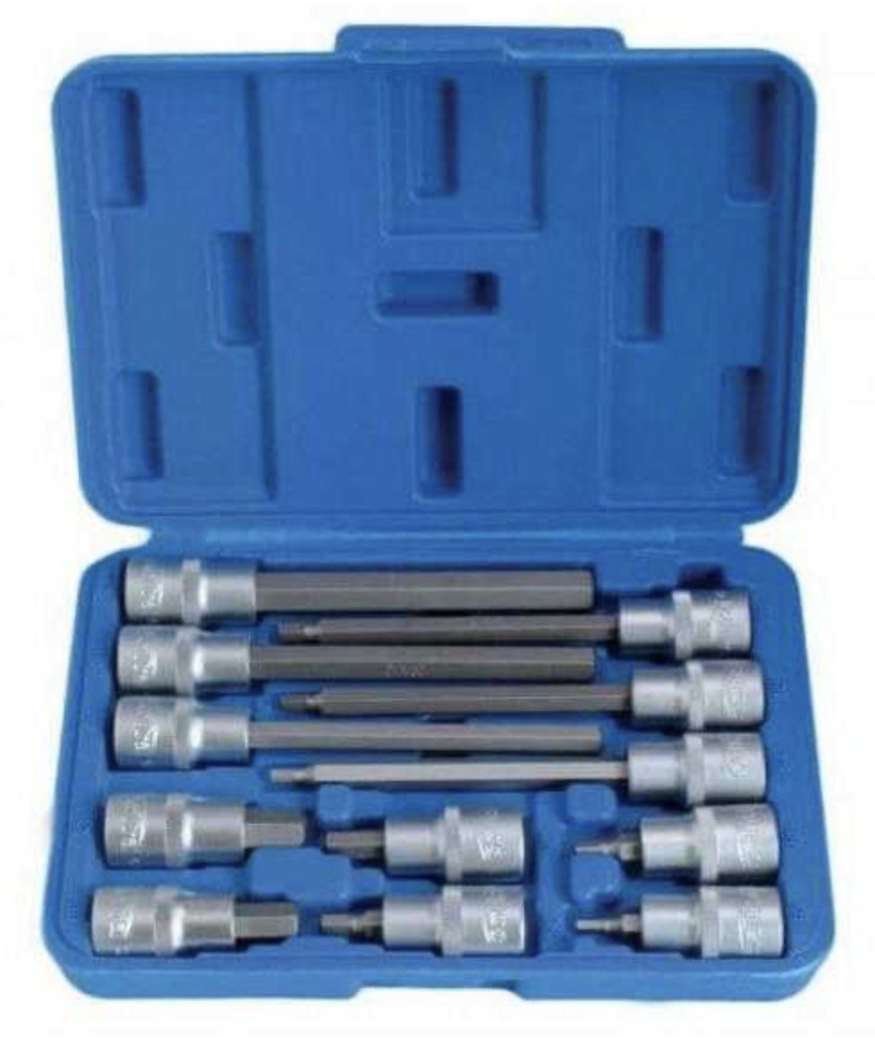 Hylsenøkkelsett med Hex-bits SATRA S-SH1212L; 1/2''; 12 stk
