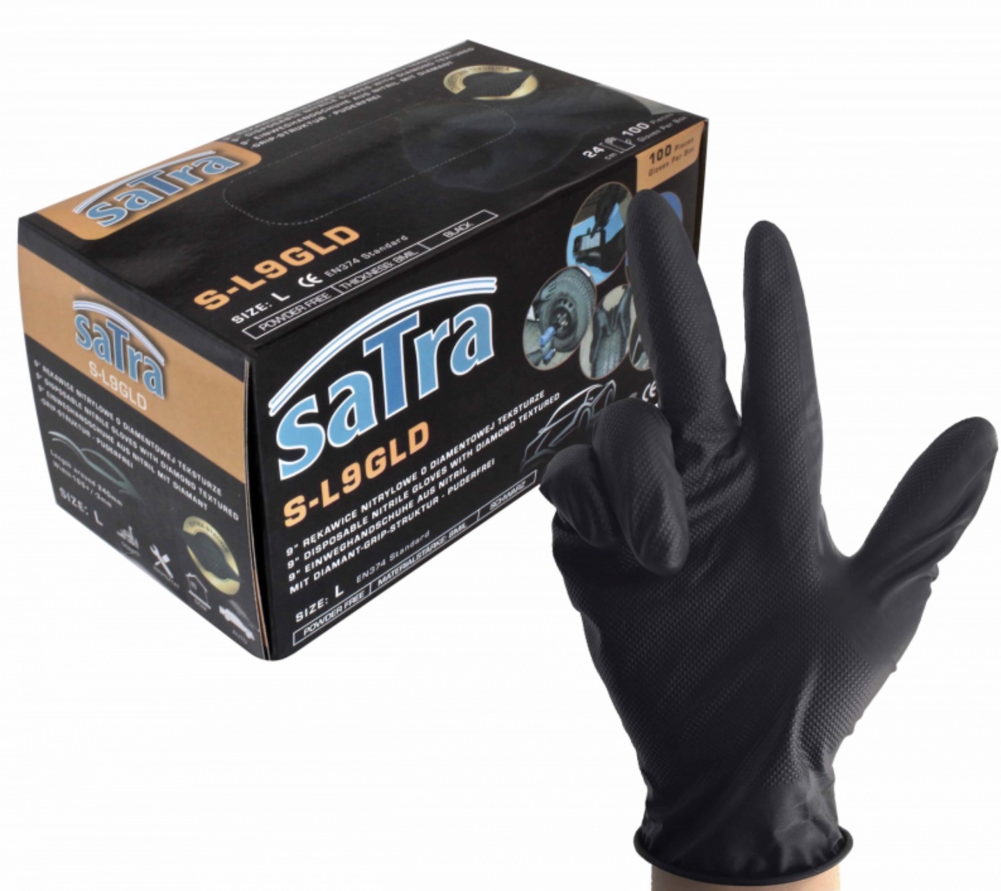 Hansker SATRA S-L9GLD; XL; 100 stk