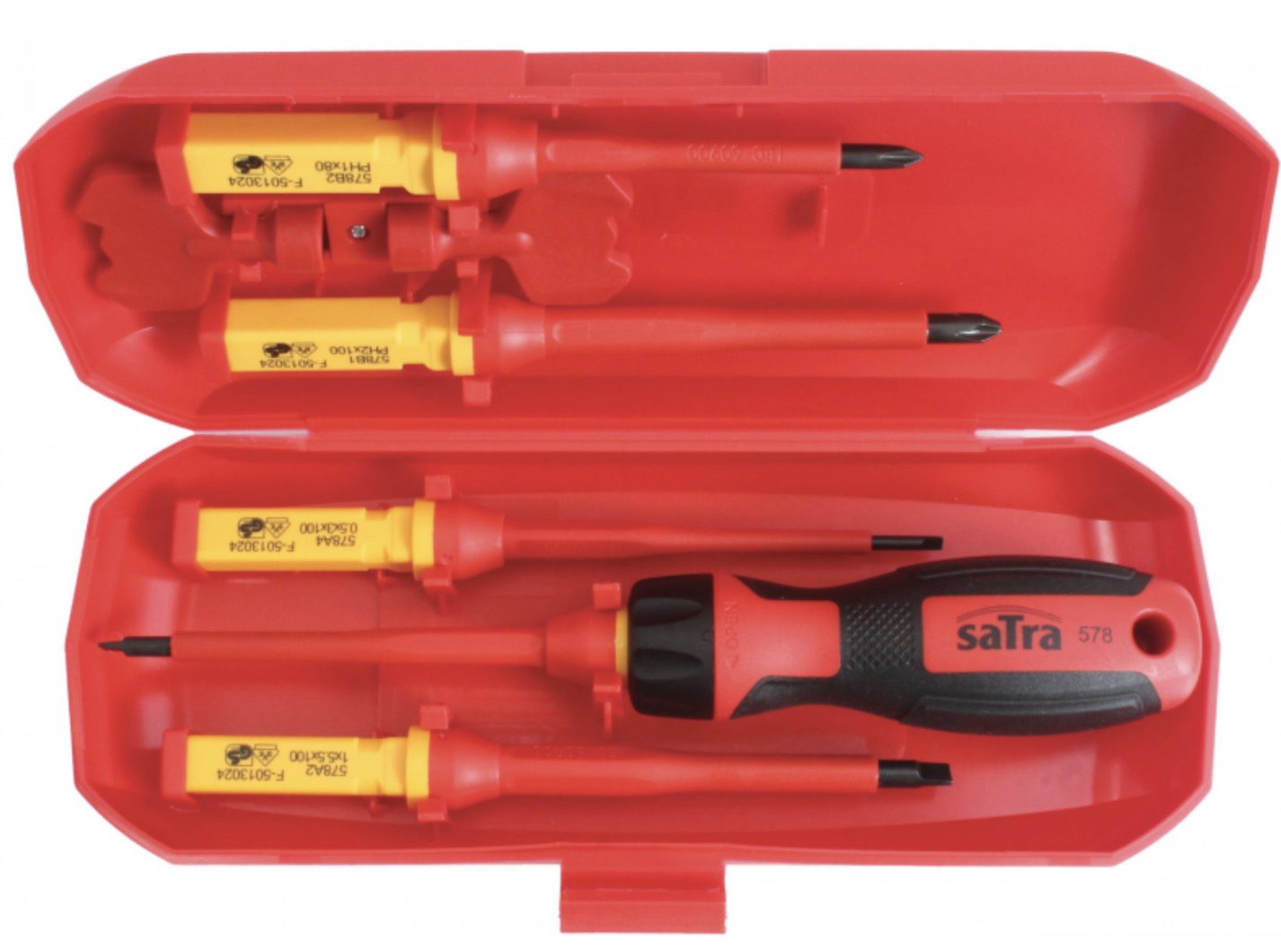Isolert (1.000 V) skrutrekkersett SATRA S-VDE7S; 7 stk