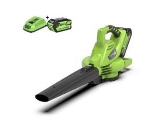 Batteridrevet løvblåser Greenworks GD40BVIIK4; 40 V; 1x4,0 Ah batt.