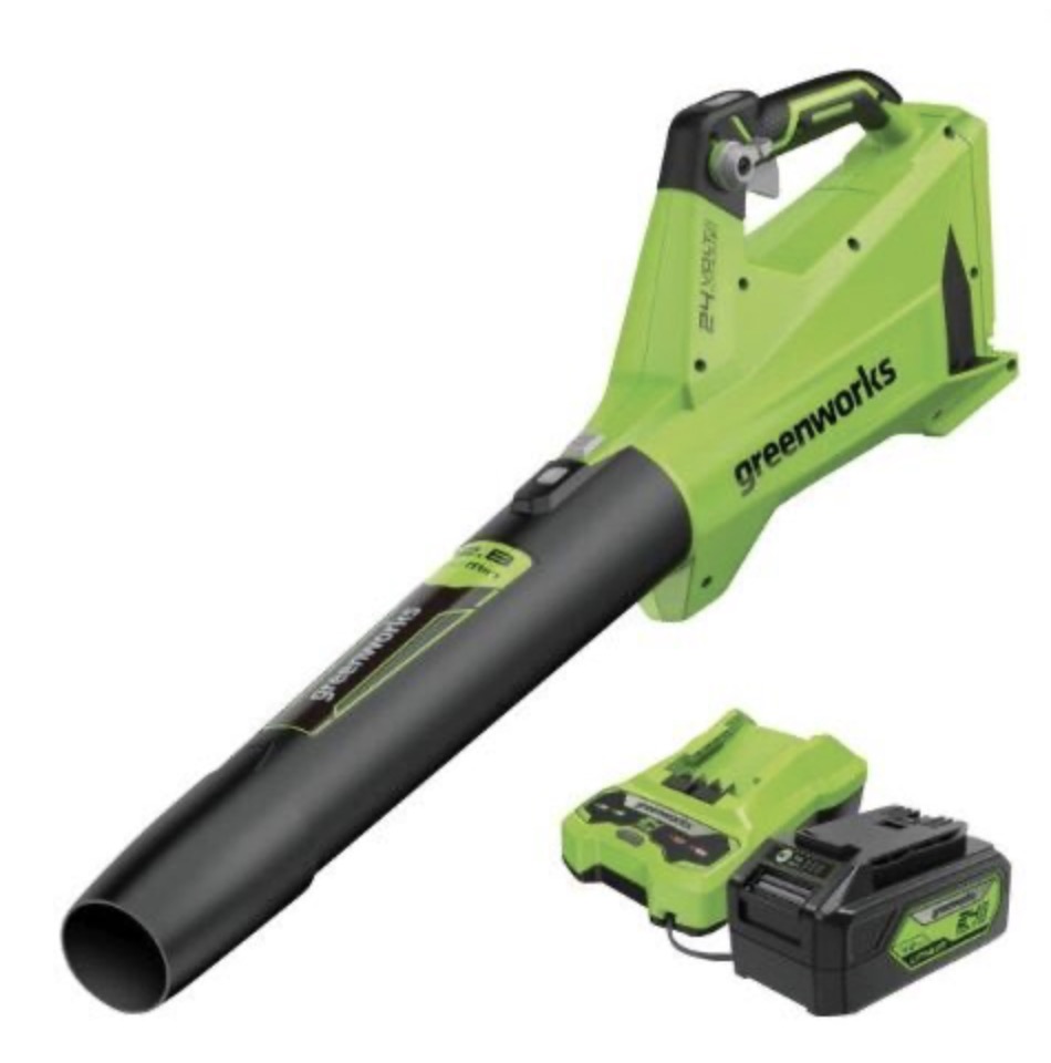 Batteridrevet løvblåser Greenworks BL24L411-01; 24 V; 1x4,0 Ah batt.