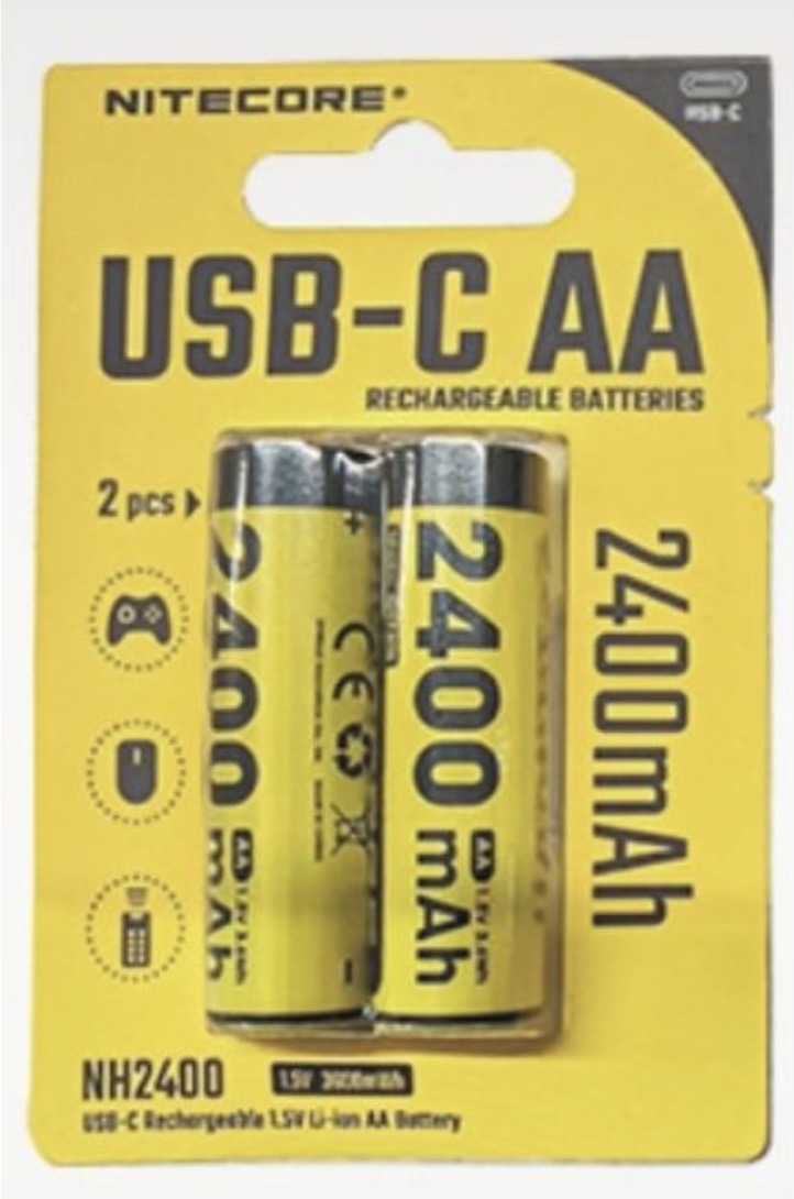Batteri Nitecore NH2400; 1,5 V; 2x2,4 Ah; 2 stk