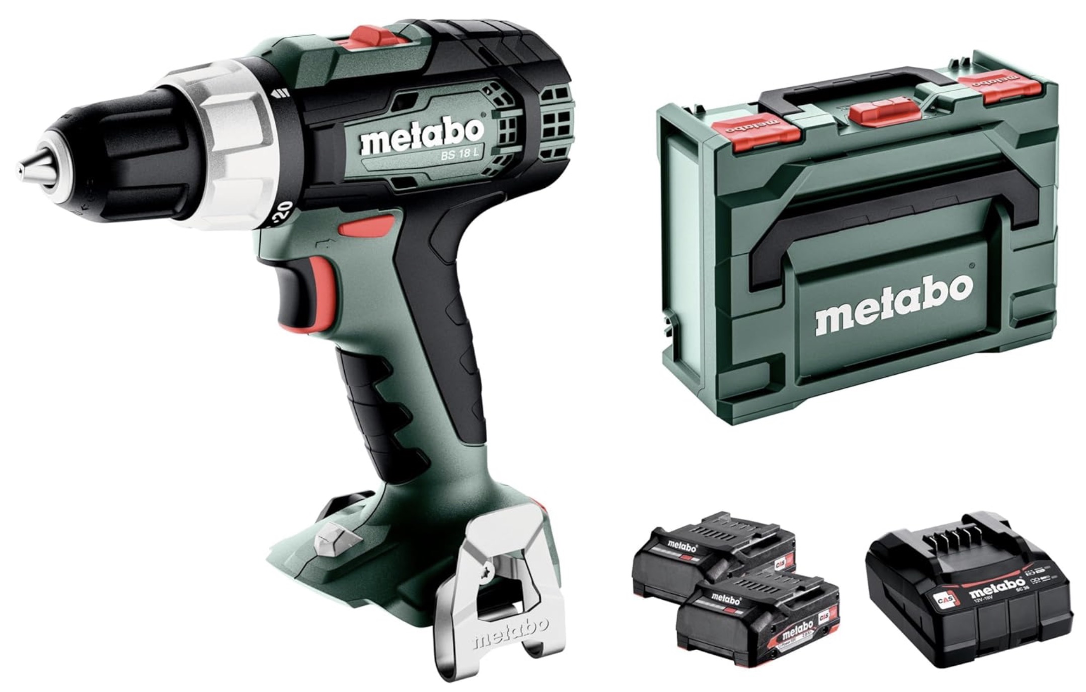Skrutrekker/bor Metabo BS 18 L; 18 V; 2x2,0 Ah batt.