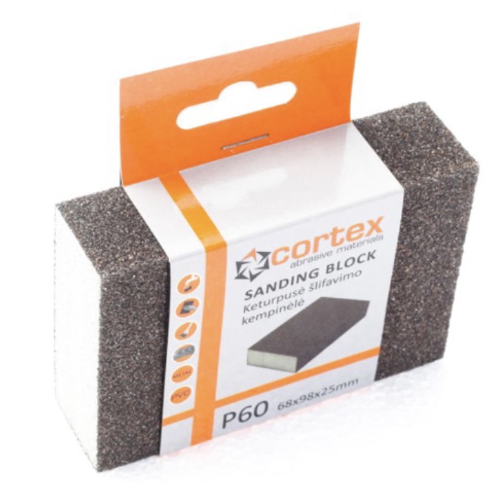 Poleringssvamp Cortex 14416; 98x68x25 mm; P80