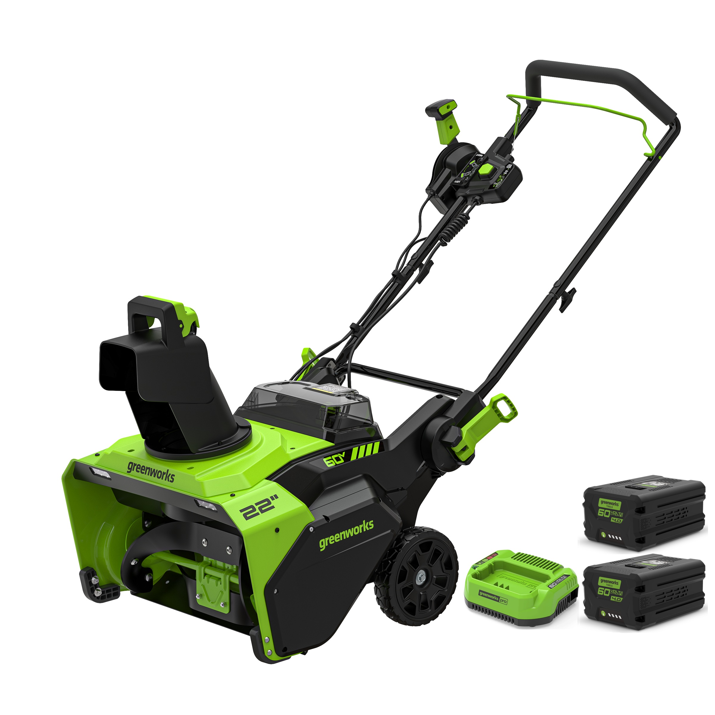 Snøfreser Greenworks GD60STK4X; 60 V; 2x4,0 Ah batt.
