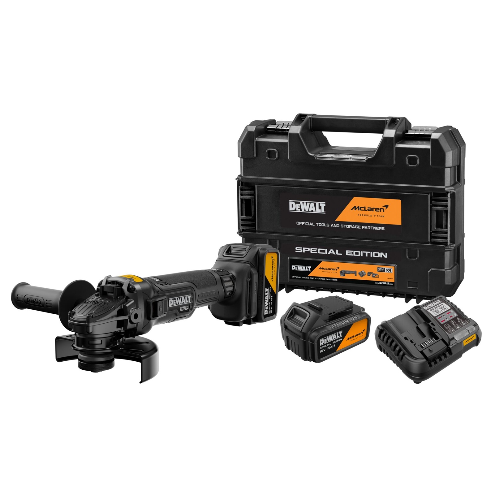 Vinkelsliper DeWalt DCG45MP2T; 18 V; 2x5,0 Ah batt.