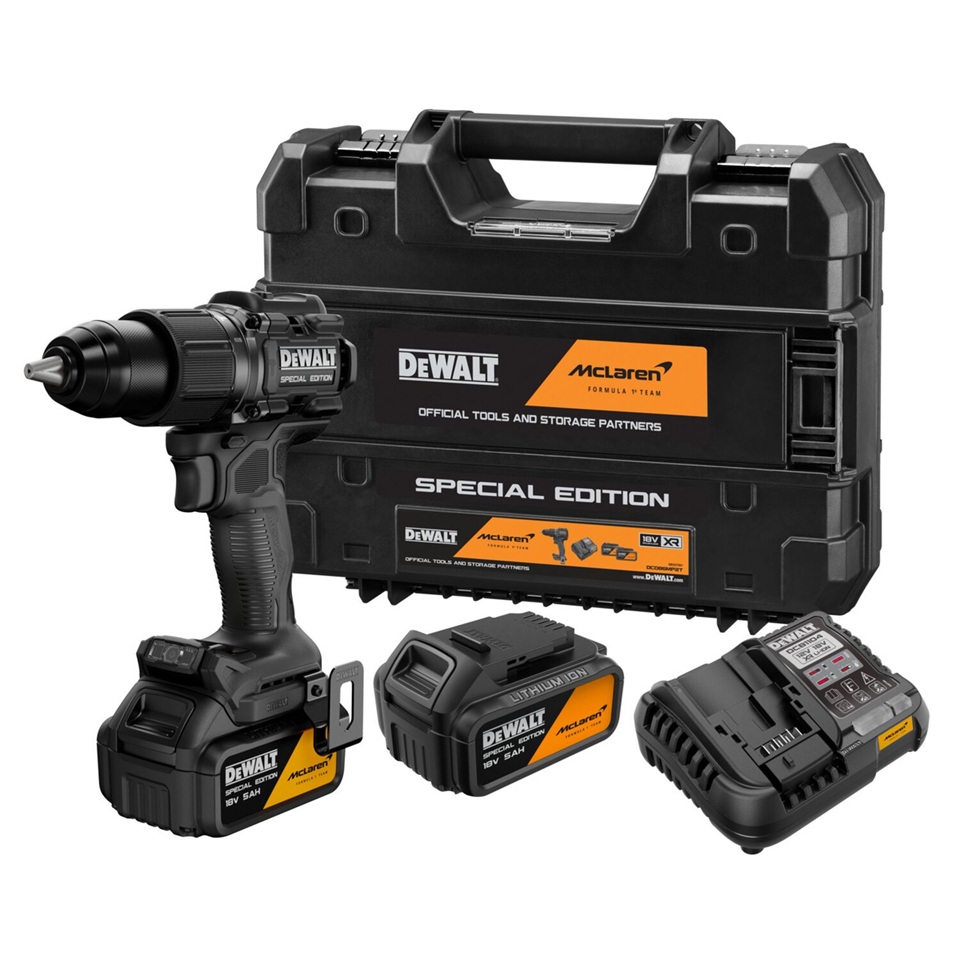 Slagskrutrekker / bor DeWalt DCD86MP2T; 18 V; 2x5,0 Ah batt.