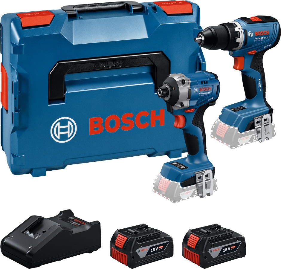 Verktøysett Bosch 0615A50090; 18 V; 2x5,0 Ah batt.