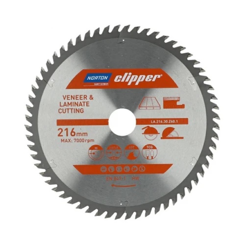 Sagblad for laminat Norton 70184608143; 216 mm; 30 mm; Z60