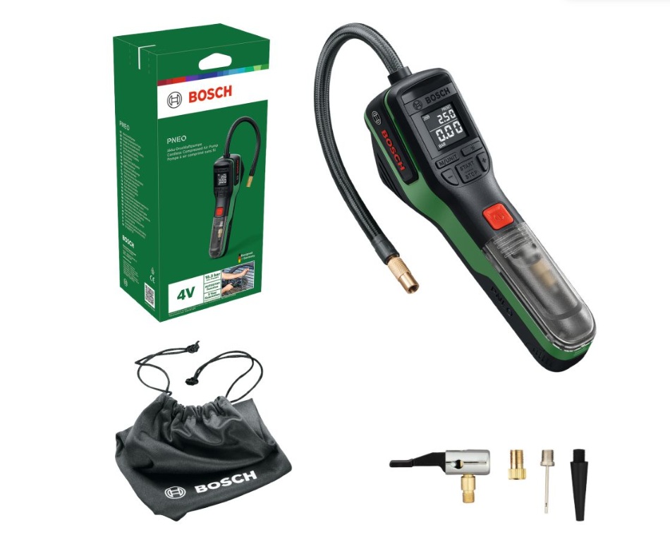 Trådløs luftpumpe Bosch PNEO 4V; 4 V; 1x3,0 Ah batt.