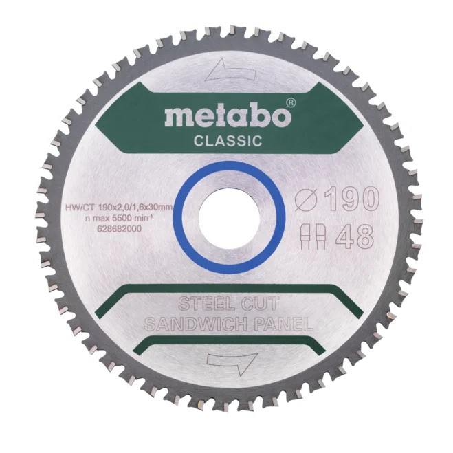 Kappeskive Metabo FZ/FA STEEL CUT/SANDWICH PANEL CLASSIC; 190x30x48 mm; 4°