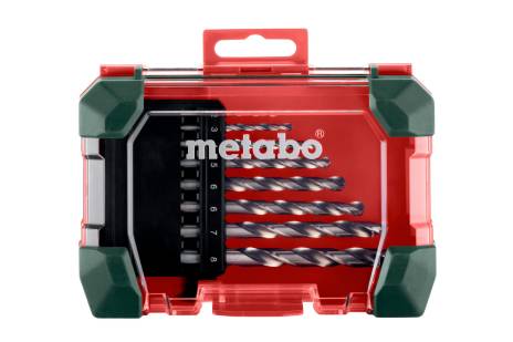 Bor sett for metall Metabo HSS-G SP; 8 stk