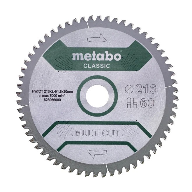 Universal sagblad Metabo FZ/TZ MULTI CUT CLASSIC; 216x30x60 mm; -5°
