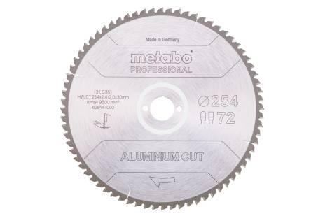Sagblad for aluminium Metabo FZ/TZ Aluminium Cut Professional; 254x30x72 mm; -5°