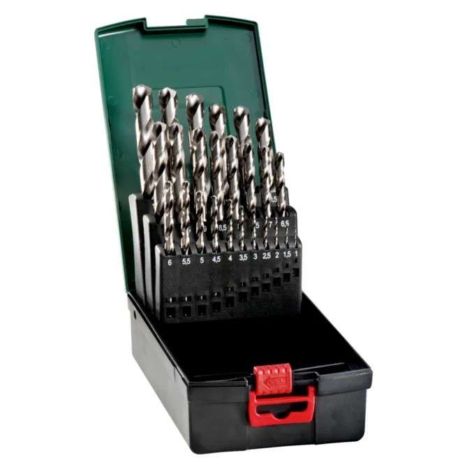 Bor sett for metall Metabo HSS-G SP; 1 - 13 mm; 25 stk