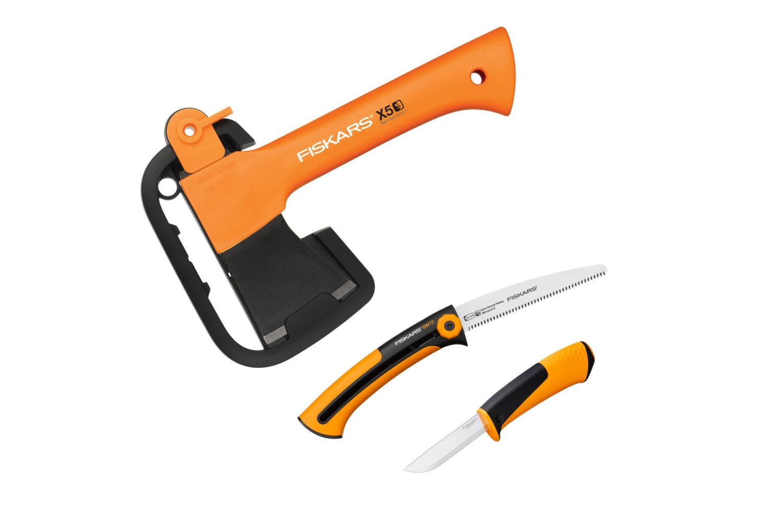 Øks Fiskars X5 + tilbehør