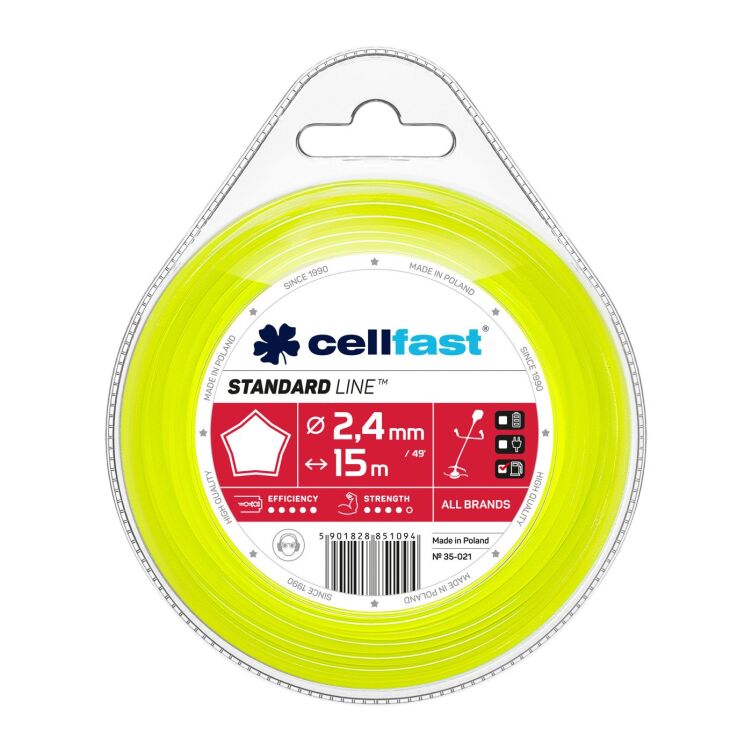 Trimmertråd Cellfast 35-021; 15 m; 2,4 mm