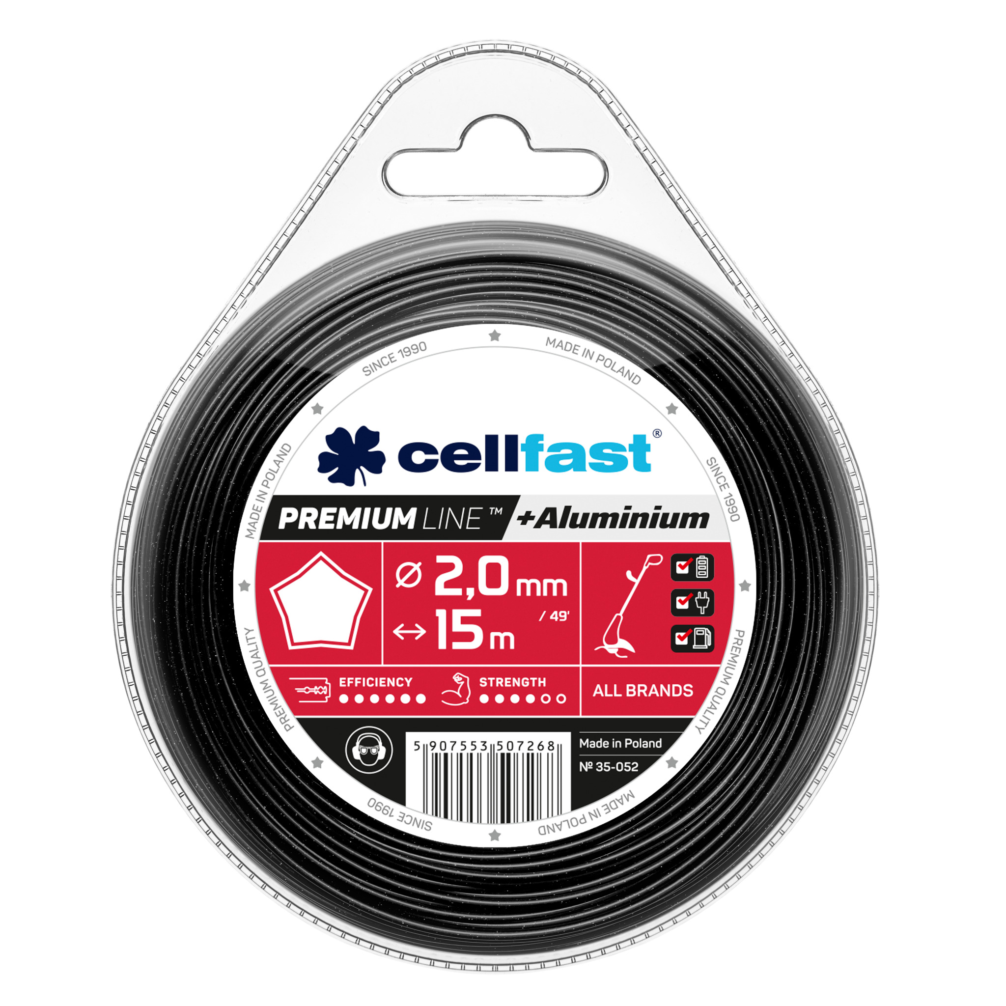 Trimmertråd Cellfast PREMIUM 35-052; 15 m; 2 mm