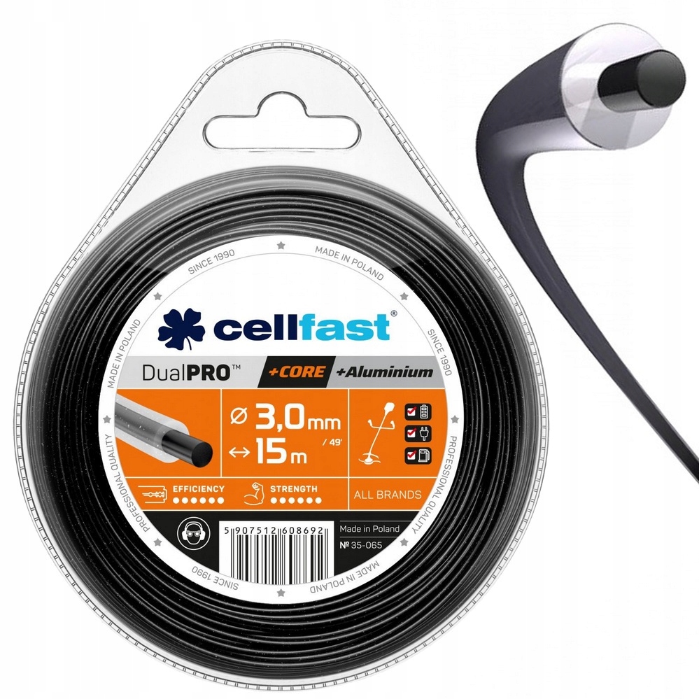 Trimmertråd Cellfast Dual PRO; 15 m; 3 mm