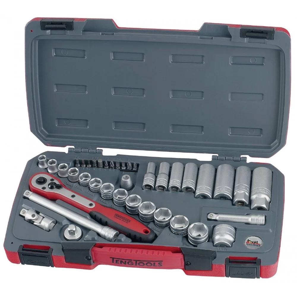 Hylsenøkkelsett Teng Tools T3839; 3/8''; 39 stk