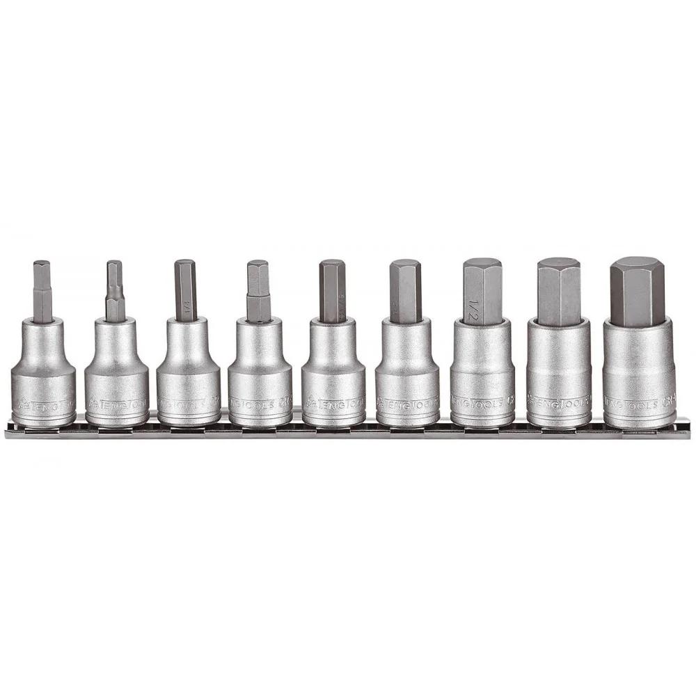 Stikkontakt og bitsett Teng Tools M1209AF; 1/2''; 9 stk