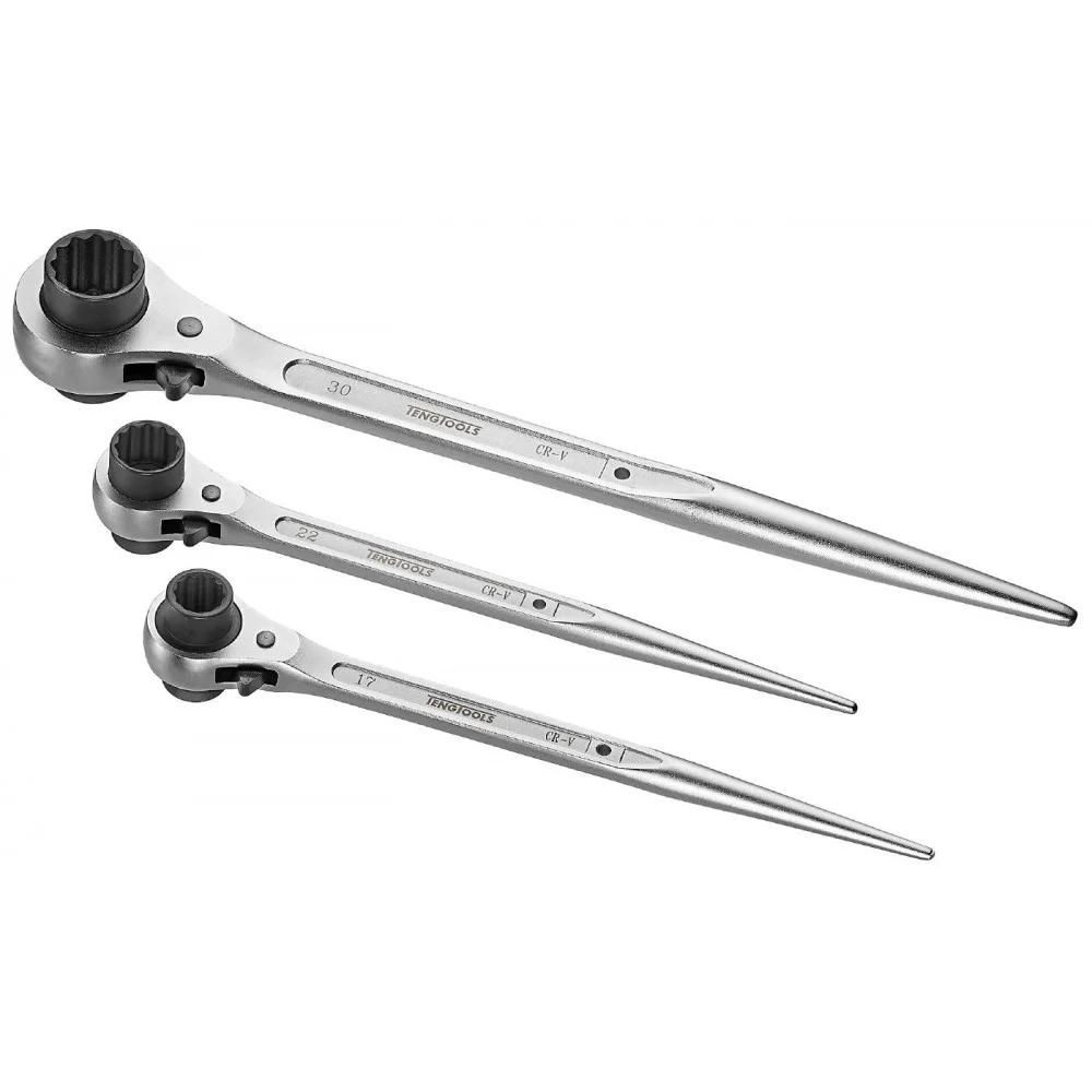 Fastnøkkel med skralle Teng Tools PWG1922; 19x22 mm; 315 mm