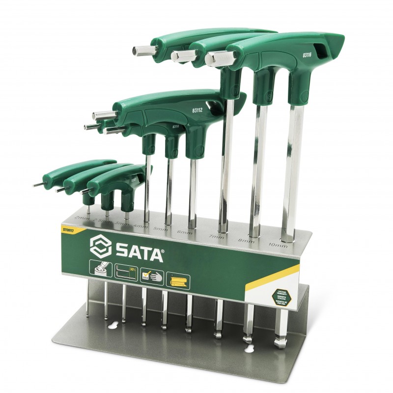 Skrutrekkersett Sata ST09117; HEX; 9 stk