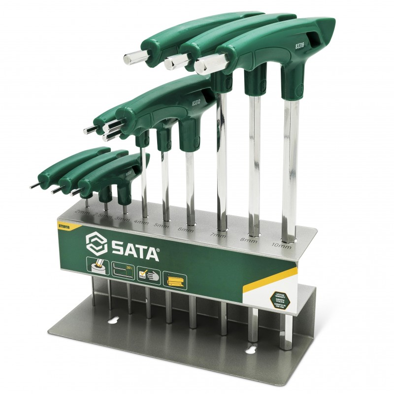 Skrutrekkersett Sata ST09118; HEX; 9 stk