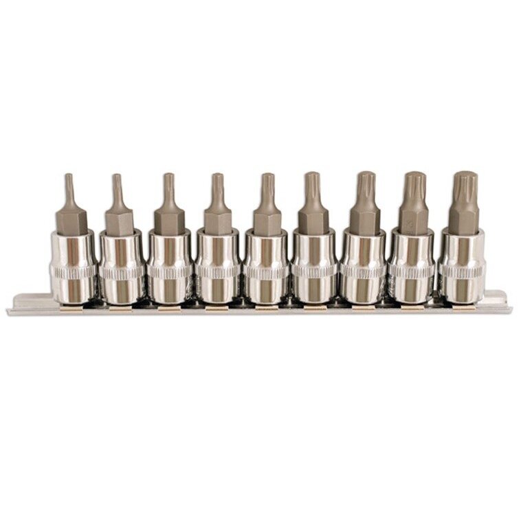 Stikkontakt og bitsett Ellient Tools GB7018; 3/8''; 9 stk